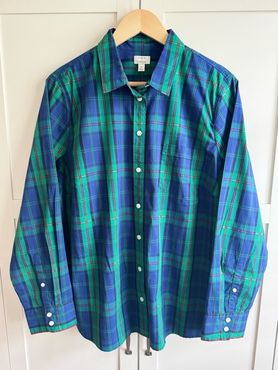 J. Crew Factory Tops - J.Crew Factory Plaid Lightweight Cotton-Blend Shirt in Signature Fit Size 2X